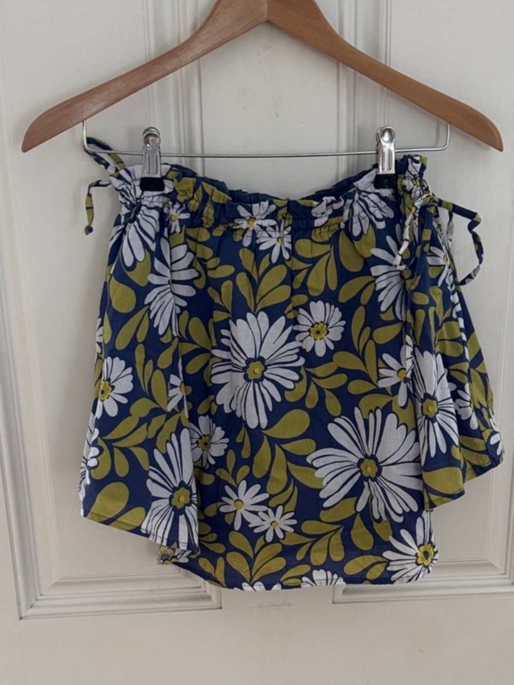 aerie blue and green floral mini skirt